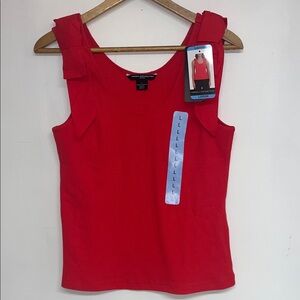 French Connection Large Women’s Scarlet Red Tank Top w/ Bow Accents #contempory